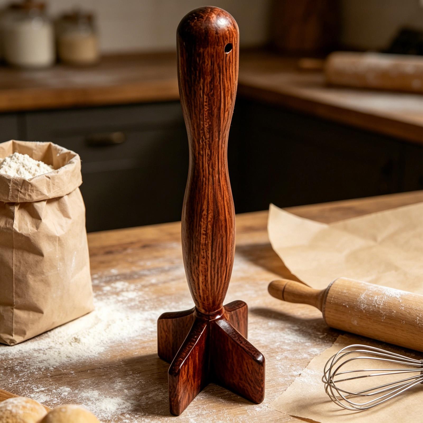 Meal Prep Potatoes - Wooden Meat Chopper Non-Scratch Kitchen Smasher