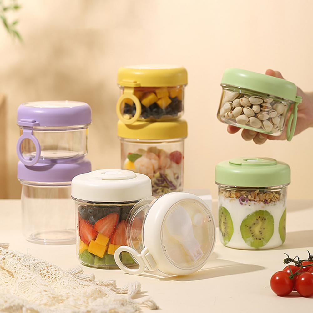 Meal Prep Overnight Oats - Portable Breakfast Cup Multifunction Transparent Overnight
