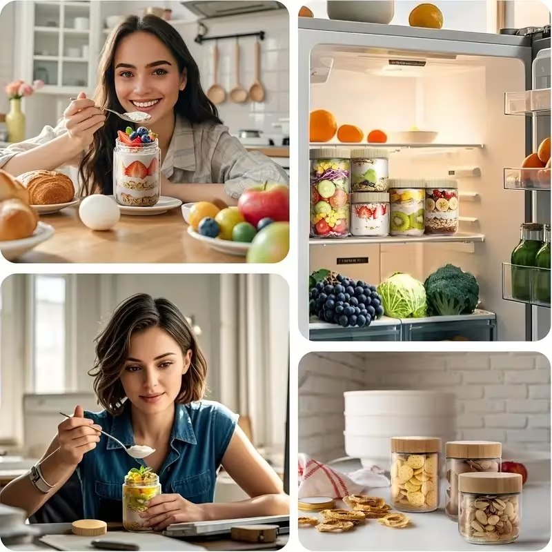 4 pack Overnight Oats Containe - Meal Prep Overnight Oats ulasan dan harga