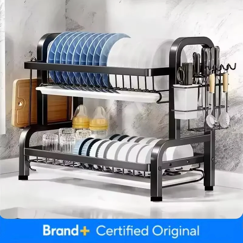 2 Tier Stainless Steel Dish Dr - Meal Prep Organizer ulasan dan harga