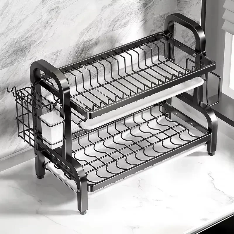 2 Tier Stainless Steel Dish Dr - Meal Prep Organizer ulasan dan harga