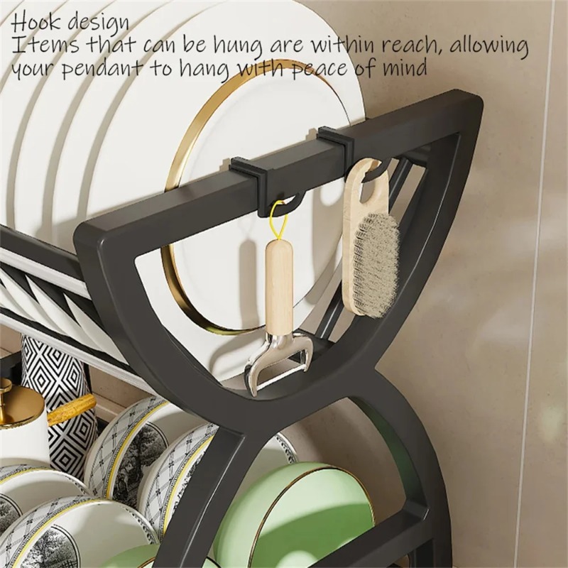 2 Tier Dish Drying Rack Kitche - Meal Prep Organizer ulasan dan harga