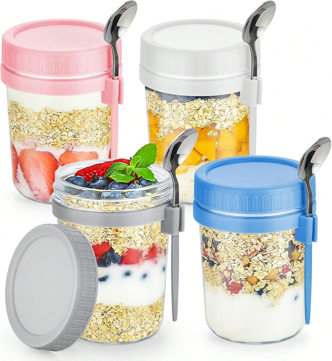 4 Pack Overnight Oats Containe - Meal Prep Overnight Oats ulasan dan harga