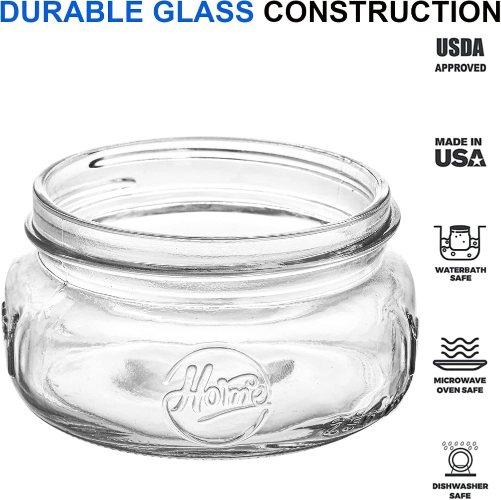 12-Pack 8oz Wide Mouth Glass M - Meal Prep Overnight Oats ulasan dan harga