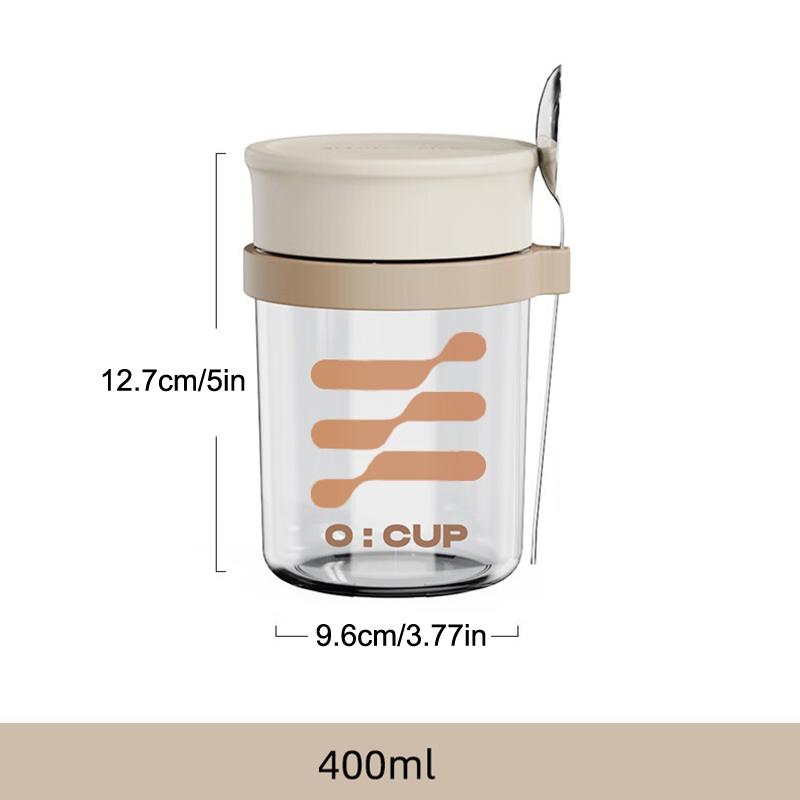 400ML Overnight Oats Glass Cup - Meal Prep Overnight Oats ulasan dan harga