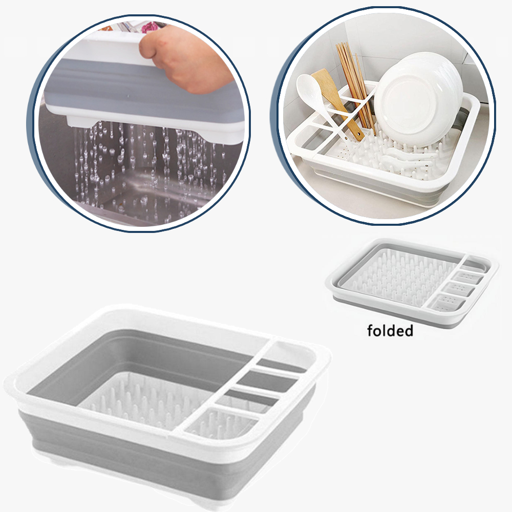 Foldable Dish Drainer Bowl Rac - Meal Prep Organizer ulasan dan harga