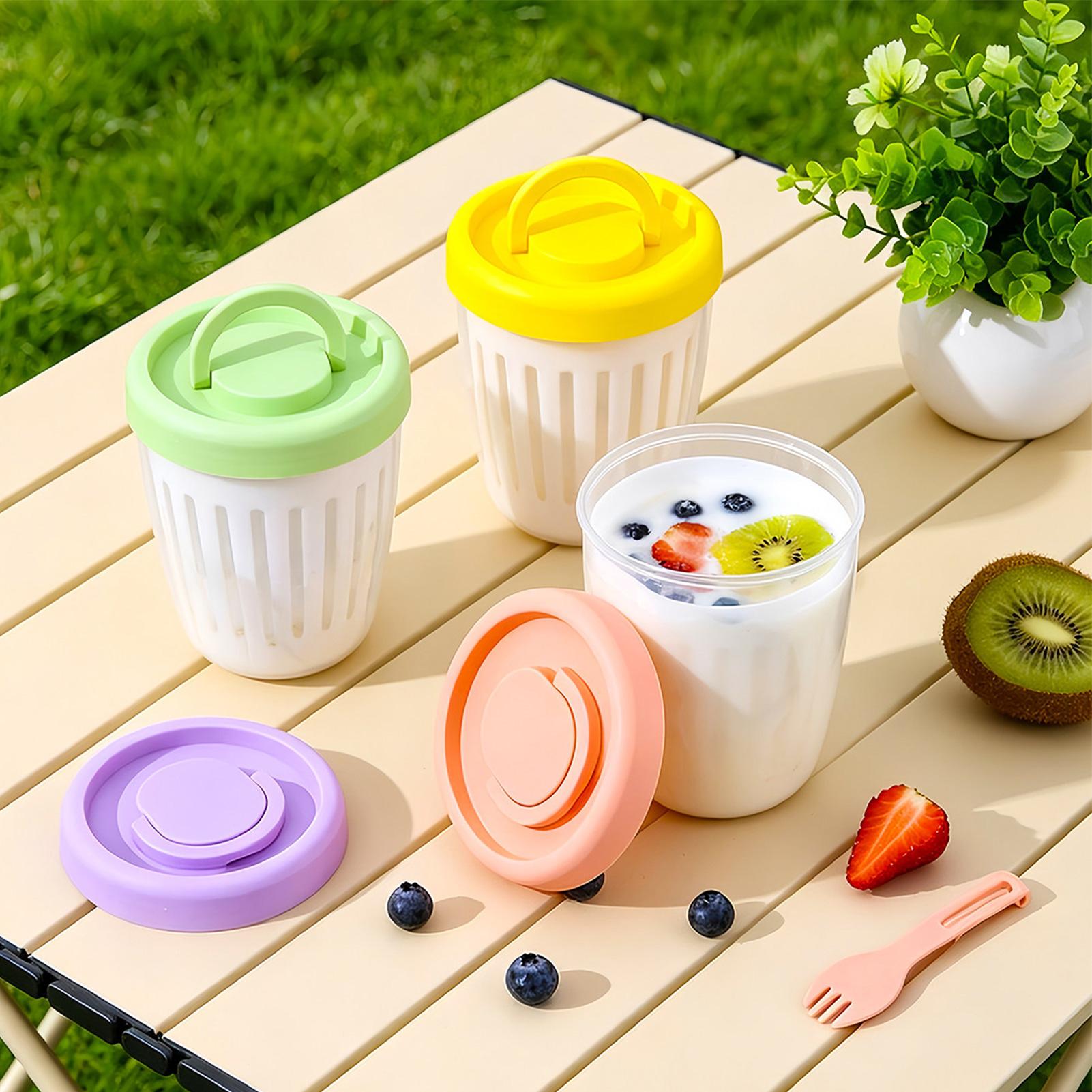 Yogurt Cups With Lids Draining - Meal Prep Overnight Oats ulasan dan harga