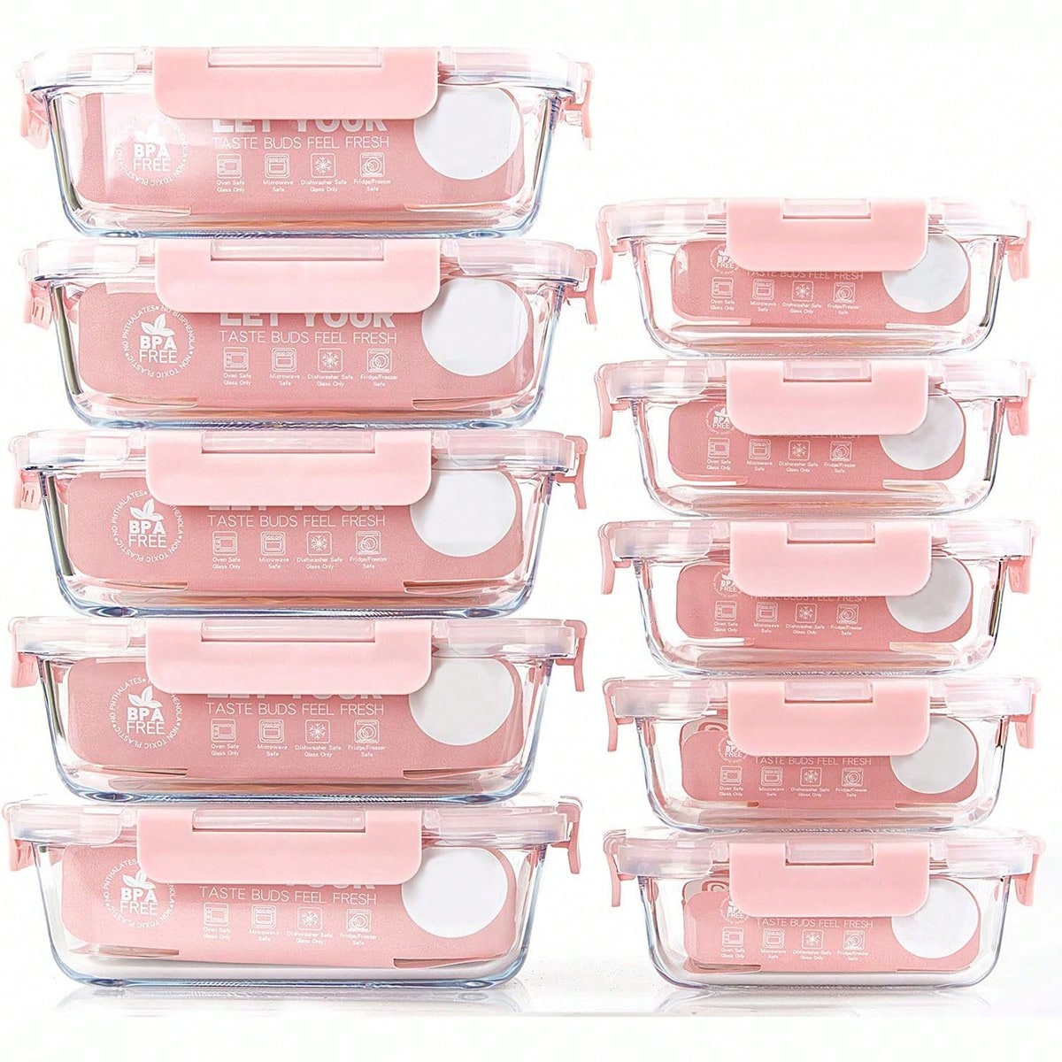 10 Pack Glass Meal Prep Contai - Meal Prep Food ulasan dan harga