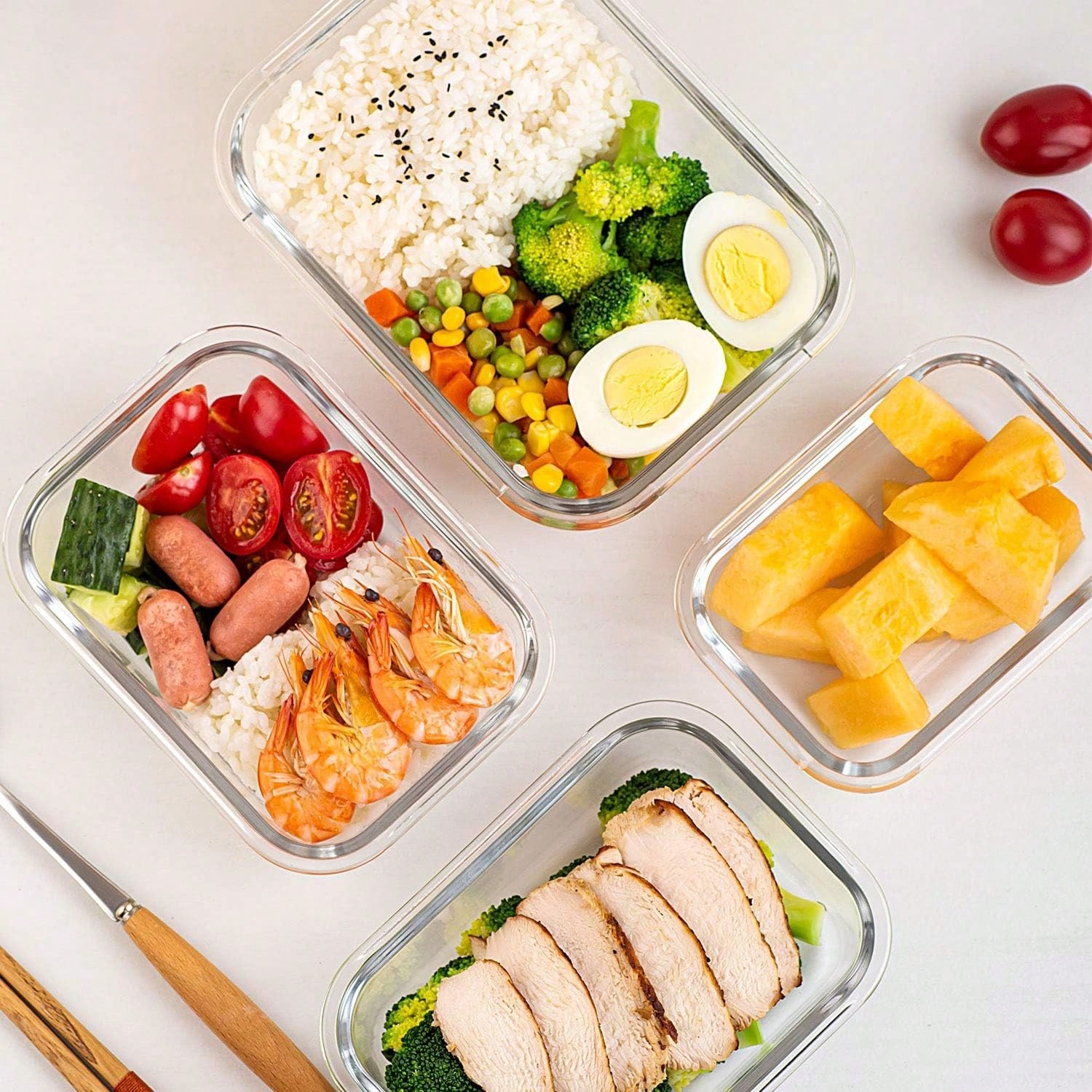 10 Pack Glass Meal Prep Contai - Meal Prep Food ulasan dan harga