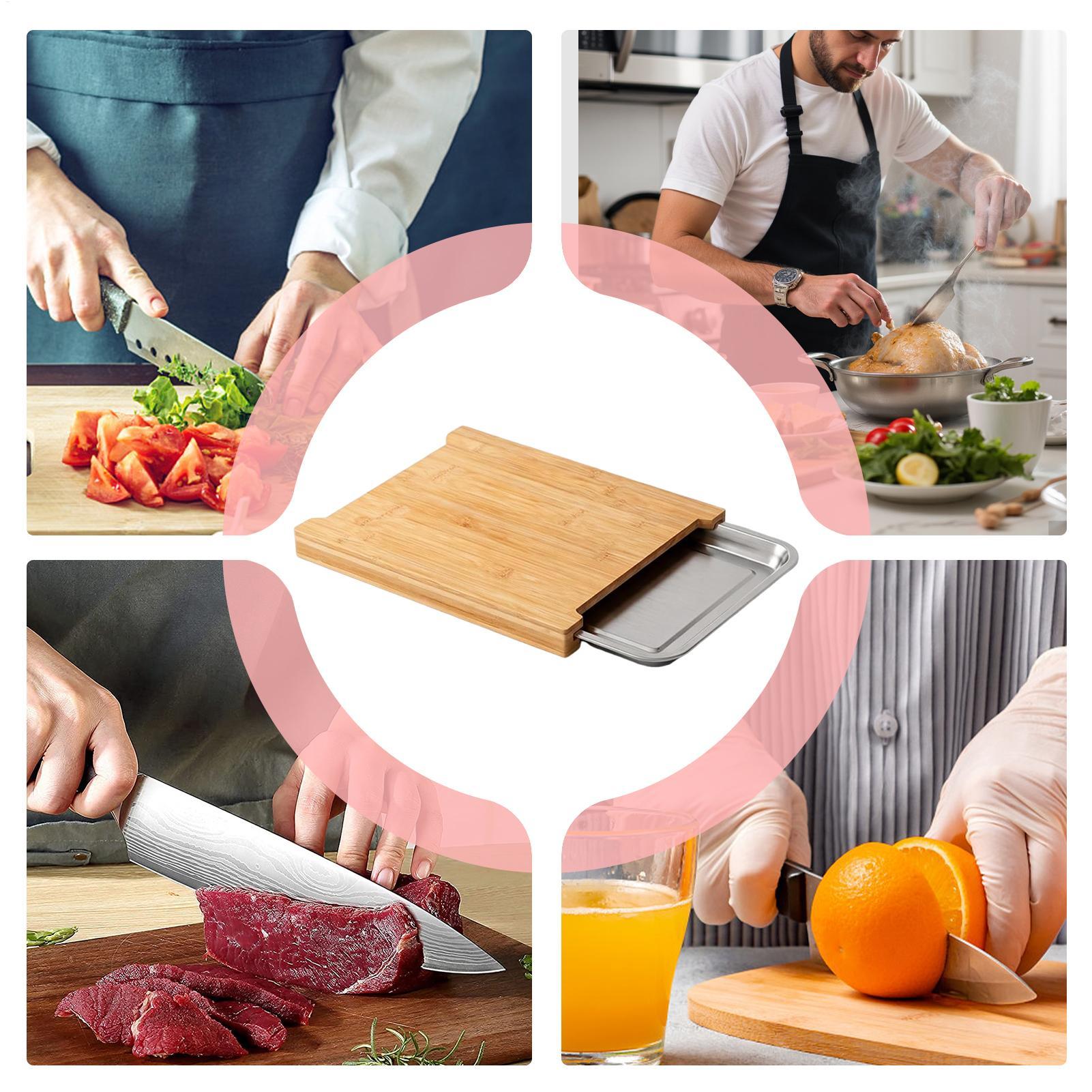 Wooden Cutting Board Non-Slip  - Meal Prep Food ulasan dan harga