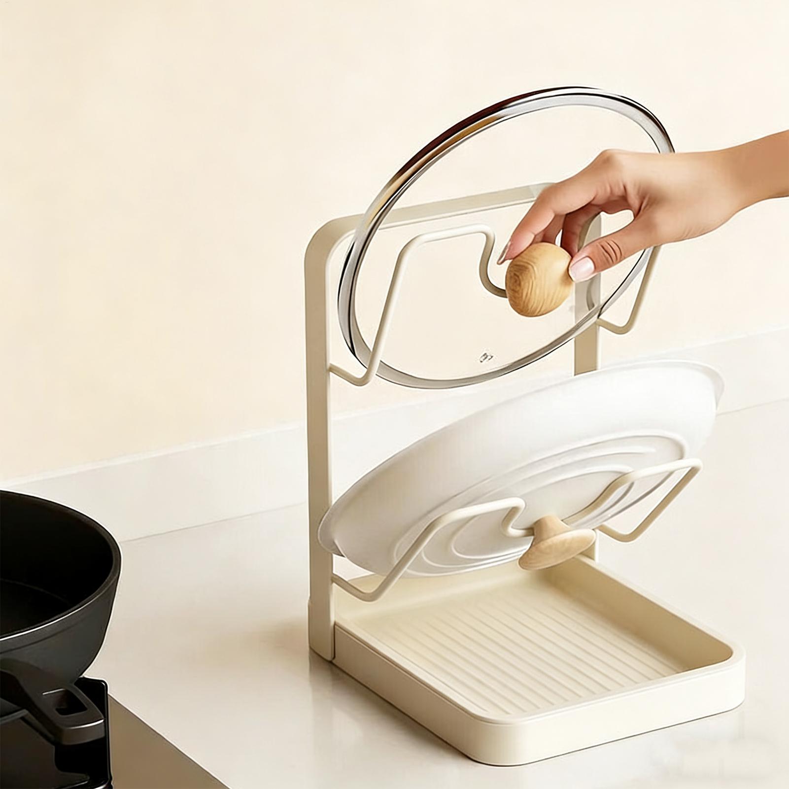 Pot Lid Organizer Anti-Slip Ki - Meal Prep Organizer ulasan dan harga