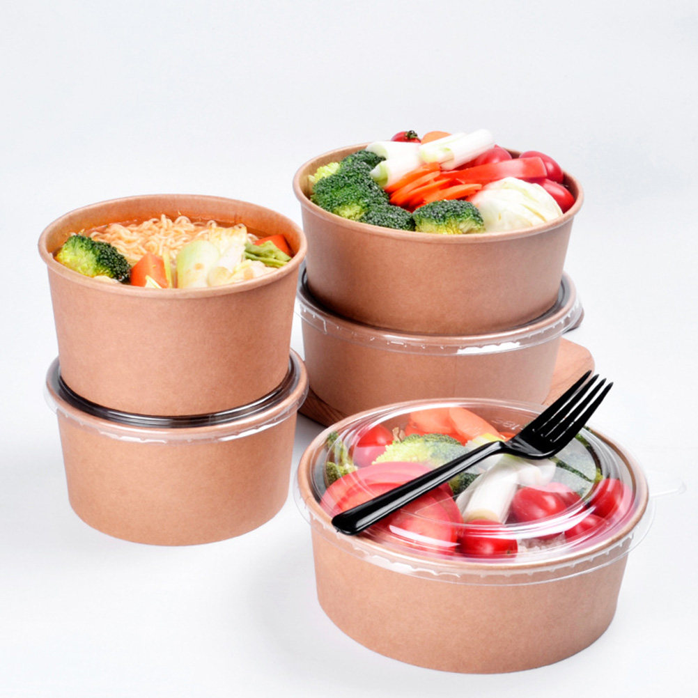 20Pcs Kraft Paper Bowls Leakpr - Meal Prep Food ulasan dan harga