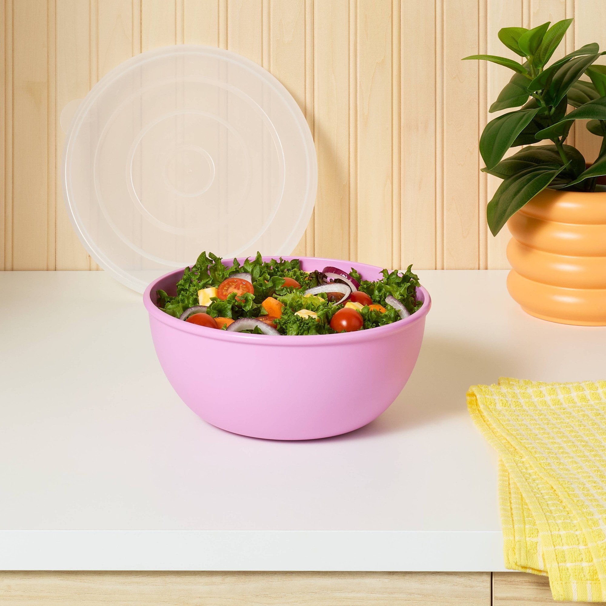 Pink Bowl With Matching Lid, D - Meal Prep Food ulasan dan harga